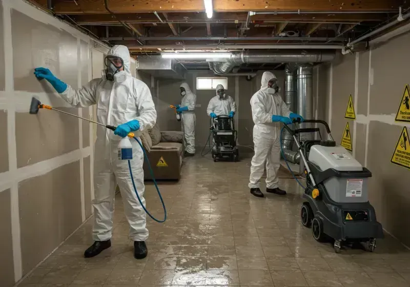 Basement Moisture Removal and Structural Drying process in North Creek, WA